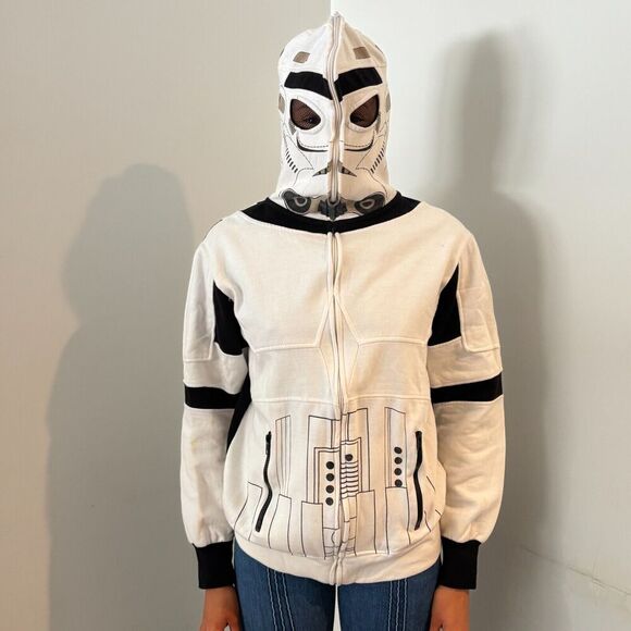 Star Wars Other - STAR WARS Storm Trooper Full Zip Mesh Eyes White Hoodie Boys' MED/Women's SMALL